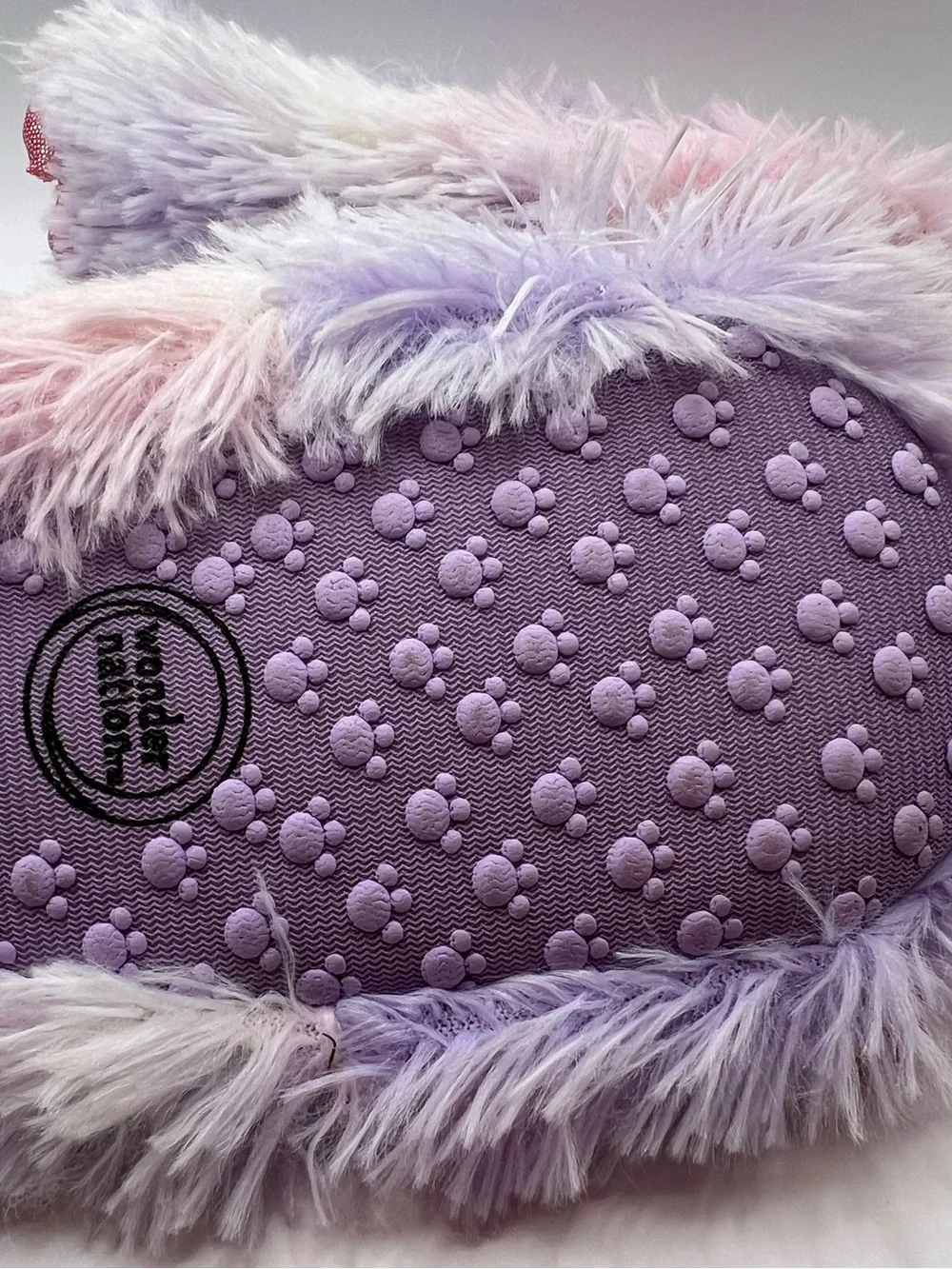 Carter's Plush Fuzzy Mittens with Sparkle Paw Accents - Lavender Pink White